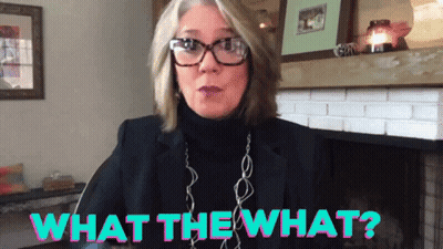 Woman In Glasses Saying What GIF