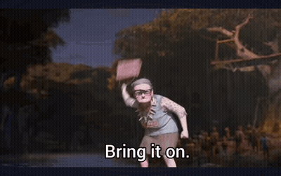 Woman In Glasses Screaming Bring It On GIF