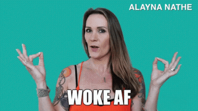 Woman In Glasses With Woke Book GIF