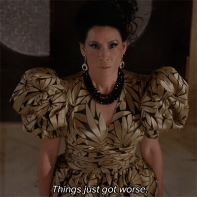 Woman In Gold Dress Says Things Got Worse GIF