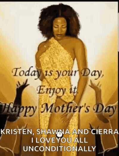 Woman In Gold Dress Says Today Is Your Day GIF