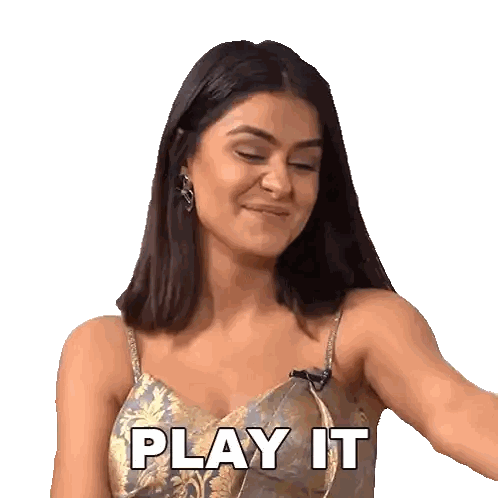 Woman In Gold Top Says Play It Sticker