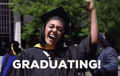 Woman In Graduation Cap And Gown Celebrating GIF