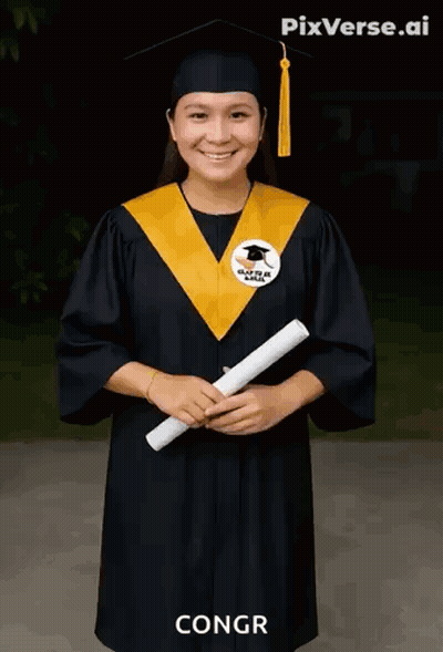Woman In Graduation Cap And Gown Giving Thumbs Up GIF