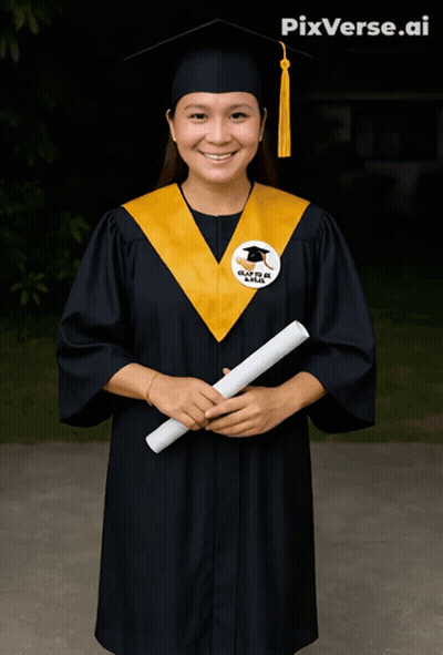 Woman in Graduation Cap and Gown Holding Diploma