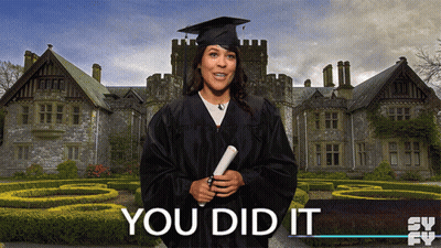 Woman In Graduation Cap And Gown GIF