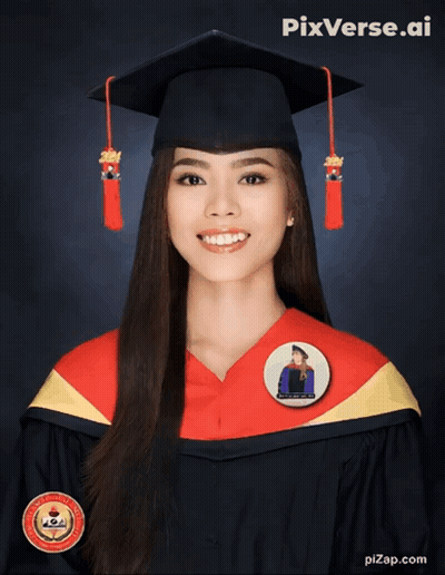 Woman In Graduation Cap And Gown GIF