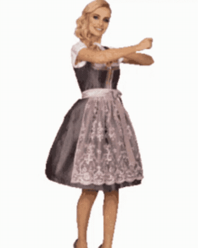 Woman In Gray Dress Pointing GIF