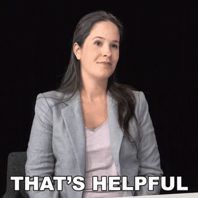 Woman In Gray Jacket Says That's Helpful GIF