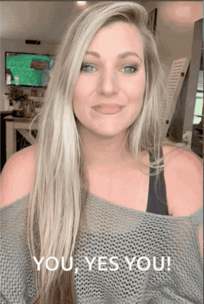 Woman In Gray Sweater Saying You Yes You GIF
