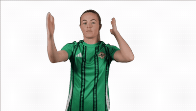 Woman In Green Adidas Shirt Thumbs Up GIF