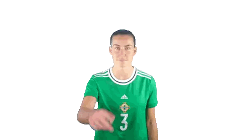 Woman In Green Adidas Shirt With Number 3 Sticker
