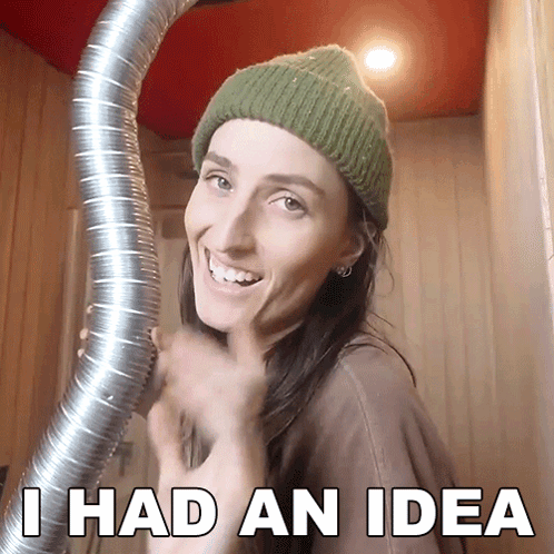 Woman In Green Beanie Smiling I Had An Idea GIF
