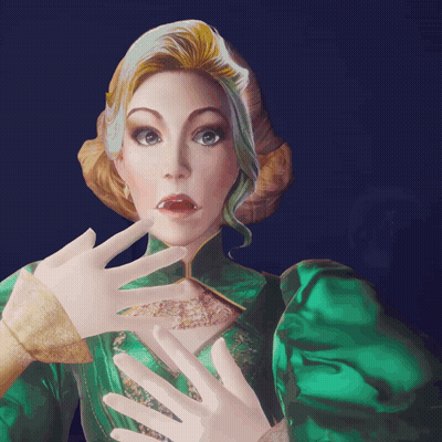 Woman In Green Dress And White Gloves GIF