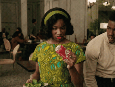 Woman In Green Dress Holding Coca Cola GIF
