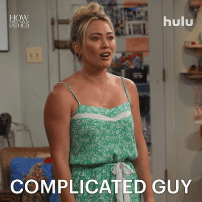 Woman In Green Dress Saying Complicated Guy GIF