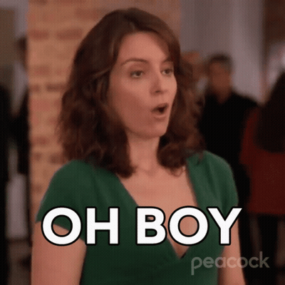 Woman In Green Dress Saying Oh Boy GIF