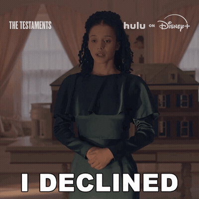 Woman In Green Dress Says I Declined Disney Poster GIF