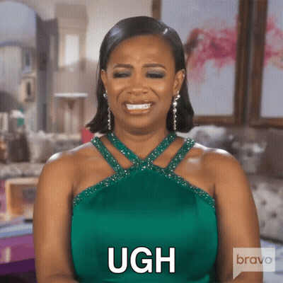 Woman In Green Dress With Ugh GIF