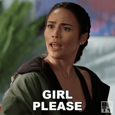 Woman In Green Jacket Saying Girl Please GIF