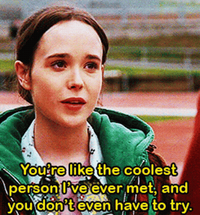 Woman In Green Jacket Says You're Like The Coolest Person GIF