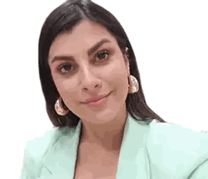 Woman In Green Jacket Smiling Sticker