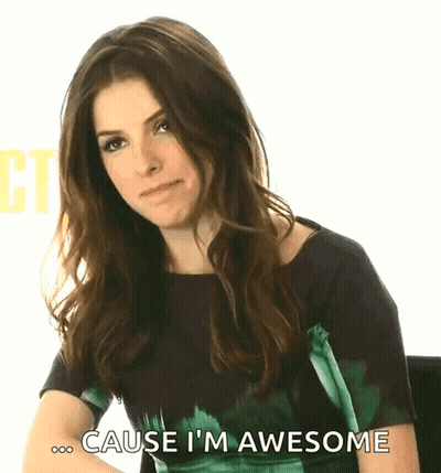 Woman In Green Shirt Saying Cause I'm Awesome GIF