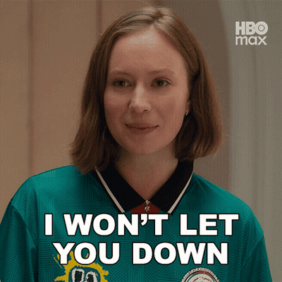 Woman In Green Shirt Saying I Won't Let You Down GIF