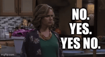 Woman In Green Shirt Saying No Yes Yes No GIF