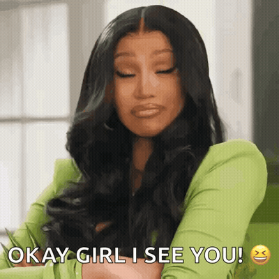Woman In Green Shirt Saying Okay Girl I See You GIF