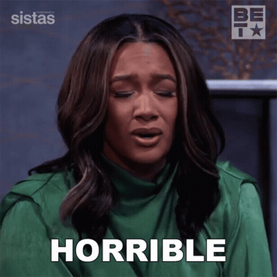 Woman In Green Shirt Says Horrible GIF