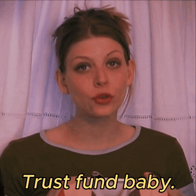 Woman In Green Shirt Says Trust Fund Baby GIF