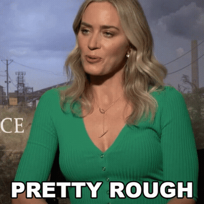Woman In Green Sweater Saying Pretty Rough GIF