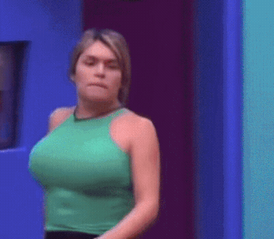 Woman In Green Tank Top GIF