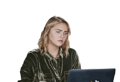 Woman In Green Velvet Shirt Looking At Camera Sticker