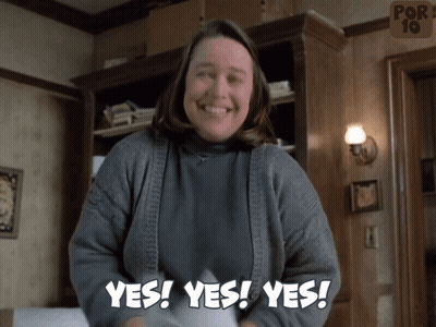 Woman In Grey Sweater Says Yes Yes Yes GIF