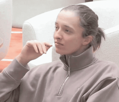 Woman In Grey Sweatshirt With Letter G GIF