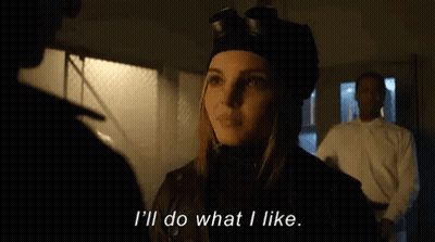 Woman In Hat And Goggles Talking To Man GIF