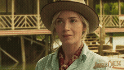 Woman In Hat And Jungle Cruise Shirt GIF