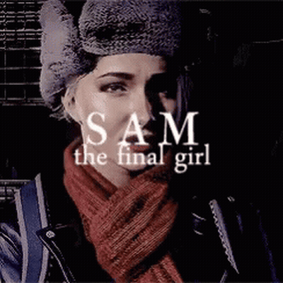 Woman In Hat And Scarf Saying Sam The Final Girl GIF