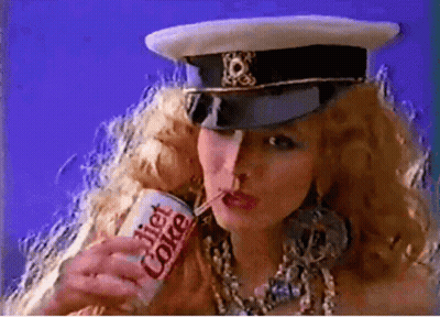 Woman In Hat Drinking Diet Coke GIF