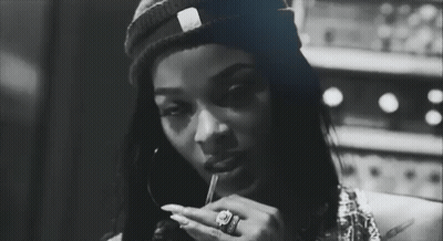 Woman In Hat Smoking Cigarette GIF