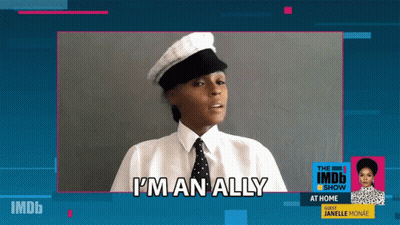 Woman In Hat Tie I'm An Ally IMDb Show GIF