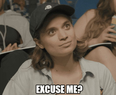 Woman In Hat With Skull Saying Excuse Me GIF