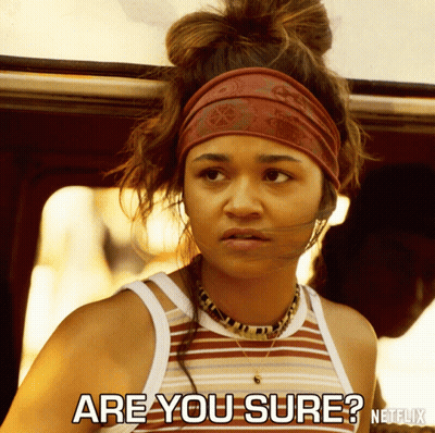Woman In Headband And Striped Tank Top Saying Are You Sure Netflix GIF