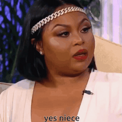 Woman In Headband Says Yes Niece At Microphone GIF