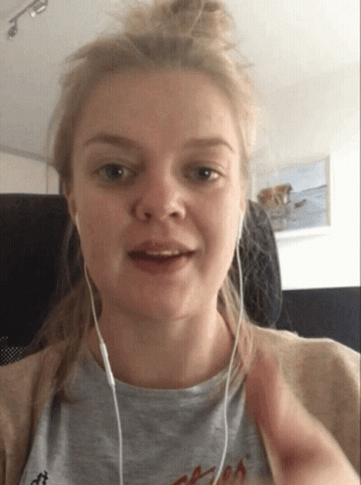 Woman In Headphones And California T-Shirt GIF