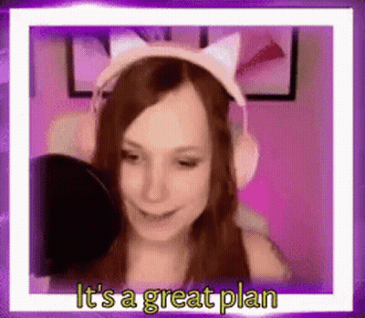 Woman In Headphones And Cat Ear Headband Smiling At Microphone GIF