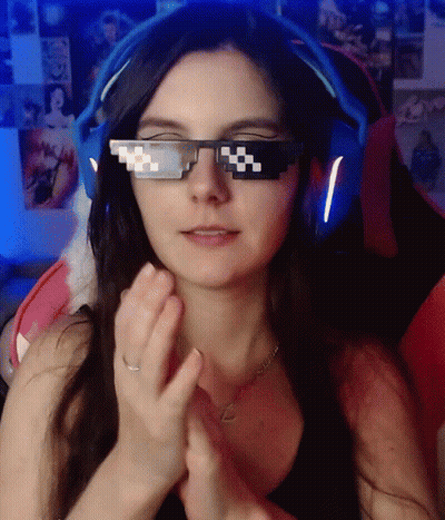 Woman In Headphones And Checkered Sunglasses GIF