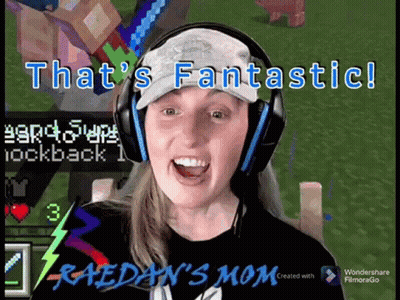 Woman In Headphones And Hat Playing Minecraft GIF